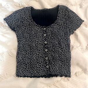 Brandy Melville John Galt Zelly Top Navy NWOT
